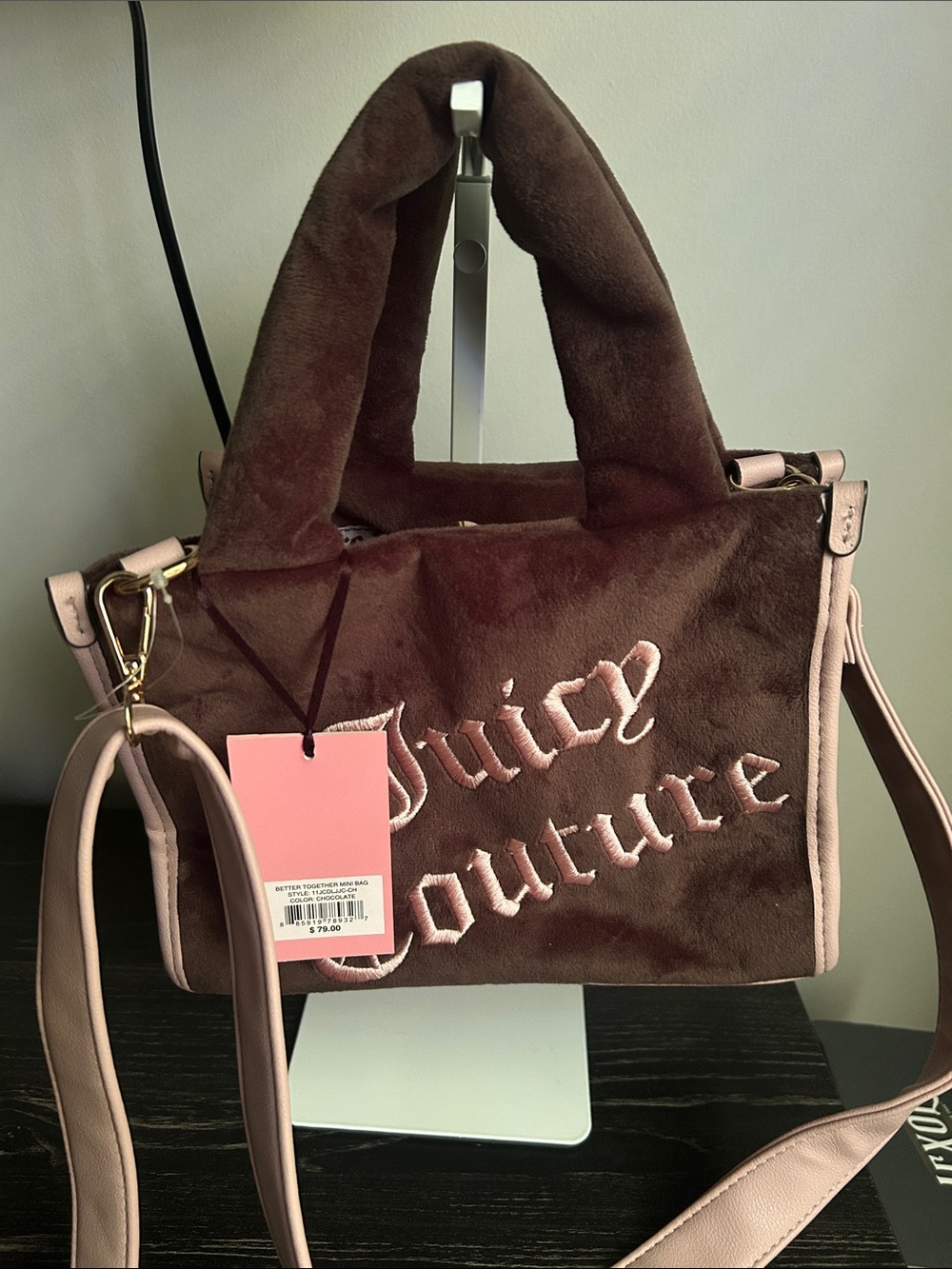 Juicy Couture Better Together 2-in-1 Mini Square Tote Bag in Chocolate